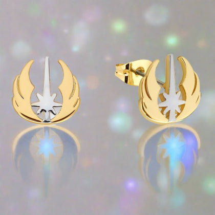 Couture Kingdom - Precious Metal Star Wars Jedi Order Stud Gold Earrings