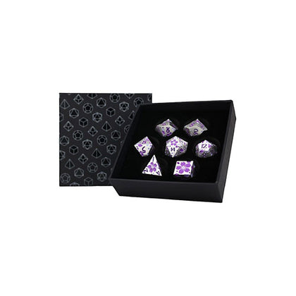 LPG Metal RPG 7 Dice Set Inscripted Sakura Purple