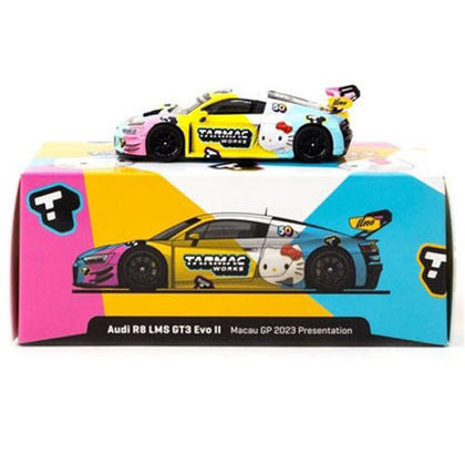 TW Audi R8 LMS GT3 Evo II Macau GP 2023 Presentation Adderly Fong Hello Kitty 1:64 Scale Diecast Vehicle