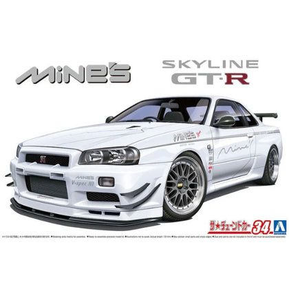 Aoshima Mine's 2002 Nissan Skyline GT-R (BNR34) 1:24 Scale Plastic Model Kit