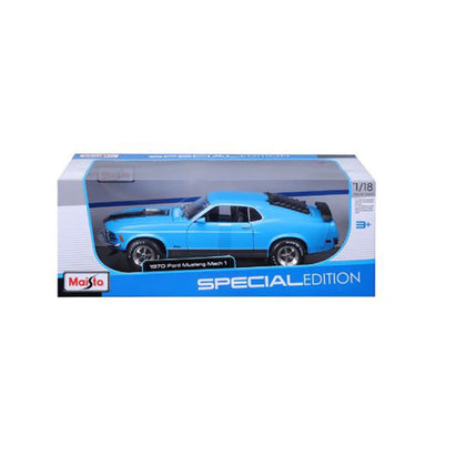 Maisto Special Edition 1970 Ford Mustang Mach 1 Blue 1:18 Scale Diecast Vehicle