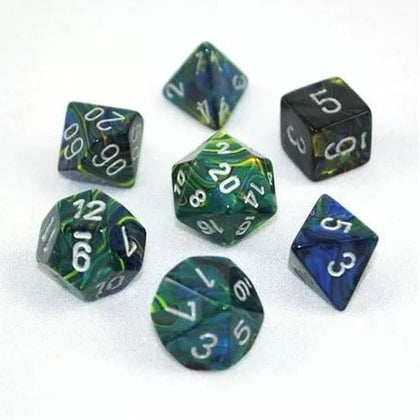 Chessex Festive Green/Silver 7 Die Set