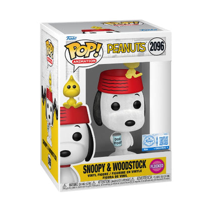 Peanuts Snoopy with Woodstock US Exclusive Flocked Pop! Vinyl