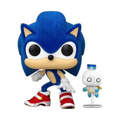 Sonic the Hedgehog with Hero Chao Flocked US Exclusive Pop! Vinyl