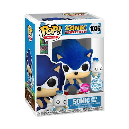 Sonic the Hedgehog with Hero Chao Flocked US Exclusive Pop! Vinyl