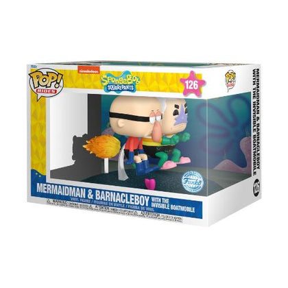 SpongeBob SquarePants Mermaidman & Barnacleboy with Invisible Boat US Exclusive Pop! Vinyl Ride