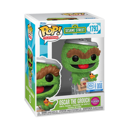 Sesame Street Oscar the Grouch with Slimey US Exclusive Flocked Pop! Vinyl