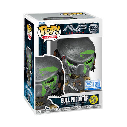 Alien VS Predator Bull Predator (Battle Damaged) US Exclusive Glow Pop! Vinyl