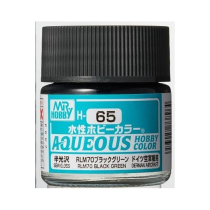 Mr Hobby Aqueous Color Paint H-065 Semi-Gloss German Aircraft RLM70 Black Green