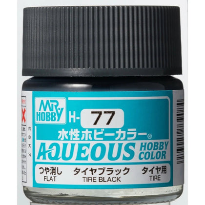 Mr Hobby Aqueous Color Paint H-077 Flat Primary/Tire The Black