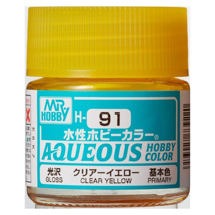 Mr Hobby Aqueous Color Paint H-091 Gloss Primary Clear Yellow