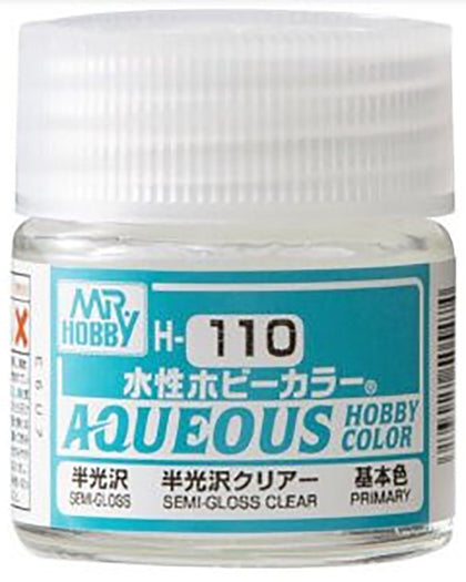 Mr Hobby Aqueous Color Paint H-110 Semi-Gloss Primary for Coat Semi-Gloss Clear