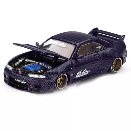 Kaido House Mini GT Nissan Skyline GT-R R33 Active Carbon R V2 Purple 1:64 Scale Diecast Vehicle