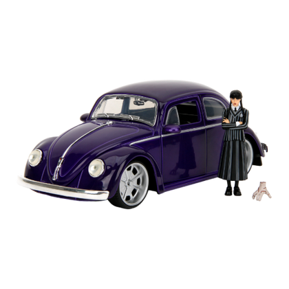 Hollywood Rides Wednesday (TV) VW Beetle (with Wednesday) 1:24 Scale Diecast Vehicle