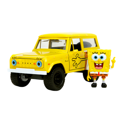 SpongeBob SquarePants 1972 Ford Bronco with SpongeBob 1:24 Scale Hollywood Ride Diecast Vehicle
