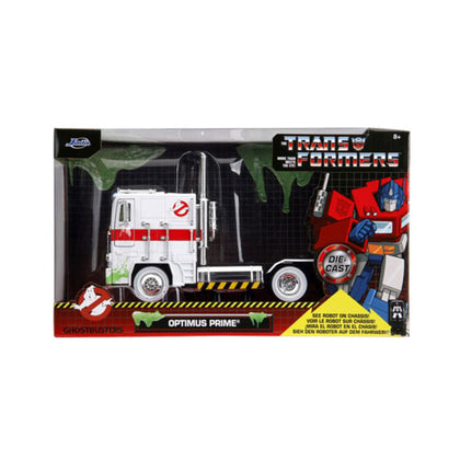 Optimus Prime x Ghostbusters Ecto-1 Mash-Up Hollywood Rides 1:24 Scale  Diecast Vehicle