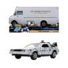 Back To The Future Delorean Time Machine (Frosted) with Truck Packaging 1:32 Scale Diecast Vehicle