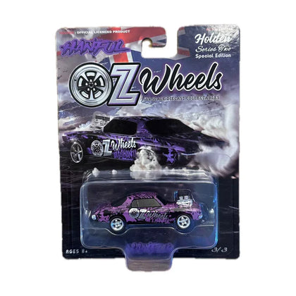 Oz Wheels Series 2 Hanful Monaro Custom Wrapped Purple 1:64 Scale Diecast Vehicle