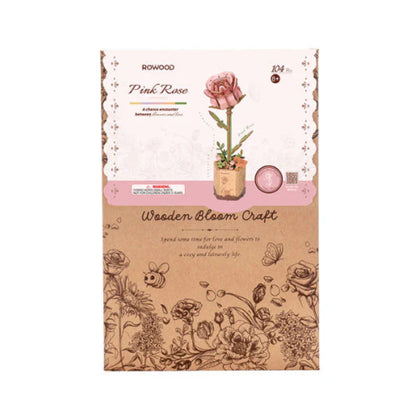 Robotime 3D Wooden Bloom TW041 Pink Rose