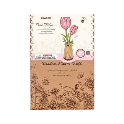Robotime 3D Wooden Bloom TW082 Pink Tulip