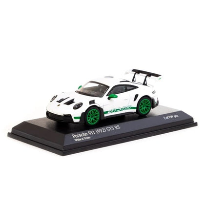 TW Porsche 911 (992) GT3 RS White/Green 1:64 Scale Diecast Vehicle