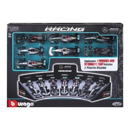 Bburago Formula Racing F1 Mercedes AMG 1:43 Scale Diecast Vehicle 7PC Gift Set Collection