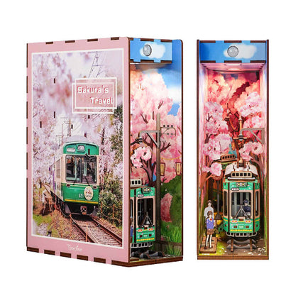 Tonecheer 3D Puzzle Book Nook Kit Sakura's Travel