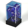 Chessex Translucent Blue/White Polyhedral 7 Die Dice Set