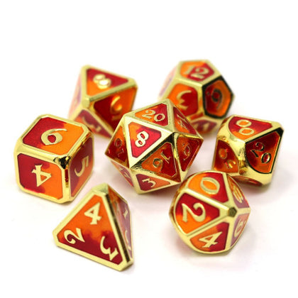 Die Hard Dice Metal RPG 7 Dice Set Mythica Spellbinder Phoenix