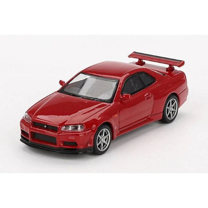 Mini GT Nissan Skyline GT-R R34 V-Spec Red 1:64 Scale Diecast Vehicle