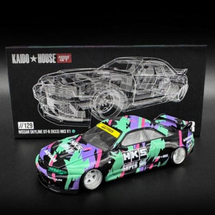 Kaido House Mini GT Nissan Skyline GT-R (R33) HKS V1 1:64 Scale Diecast Vehicle