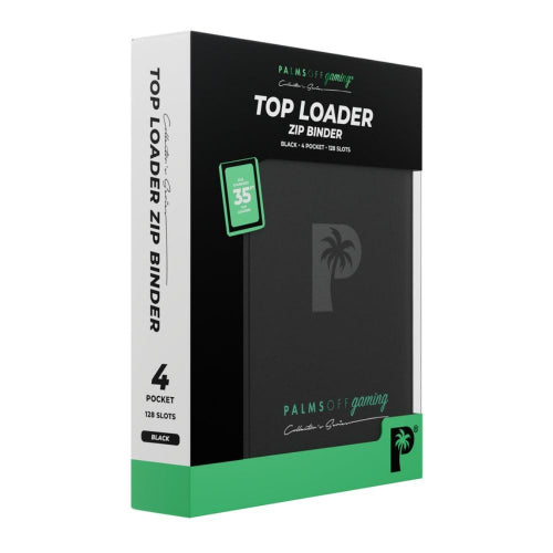 Binder Palms Off Gaming TOP LOADER Zip Binder 4 Pocket Black
