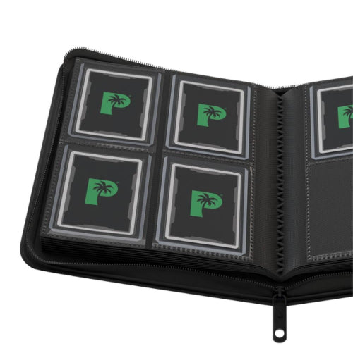 Binder Palms Off Gaming TOP LOADER Zip Binder 4 Pocket Black