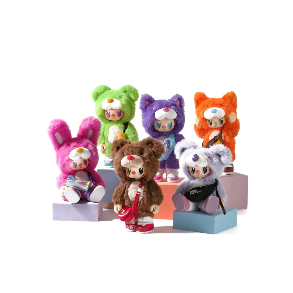 POP CUPPO Rebel Bear Moveable Bag Series Mystery Plush Blind Box SEALED Display [6 Units]