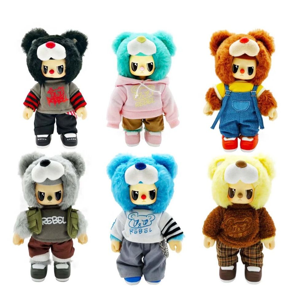 POP CUPPO Rebel Bear Movable Street Collectible Mystery Plush Blind Box SEALED Display [6 Units]