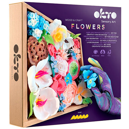 Okto Sensory Art Wood & Craft Kit Romance Flowers