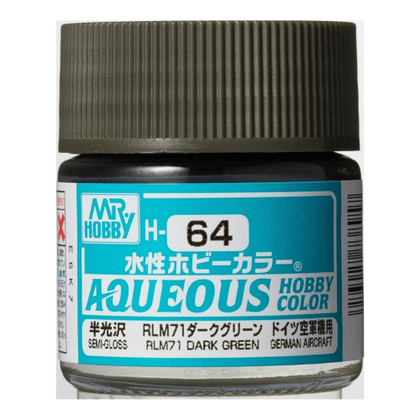 Mr Hobby Aqueous Color Paint H-064 Semi-Gloss German Aircraft RLM71 Dark Green