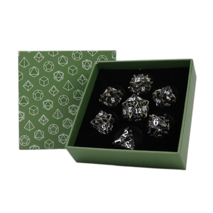 LPG Metal RPG 7 Dice Set Dragon Rage Tarnished Gold