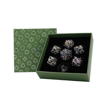 LPG Metal RPG 7 Dice Set Dragon Rage Prismatic Rainbow