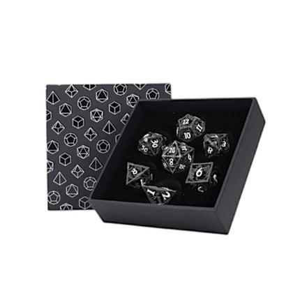 LPG Metal RPG 7 Dice Set Hollow Dragon Umbra Guardian Metal/Black