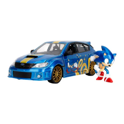 Sonic the Hedgehog Subaru STI with Sonic Figure 1:24 Scale Diecast Vehicle