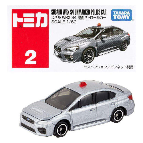 TOMICA 002 Subaru WRX S4 Unmarked Police Car Grey 1:62 Scale Diecast Vehicle