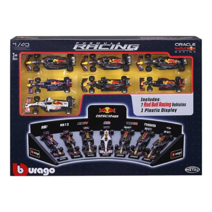 Bburago Formula Racing F1 Red Bull Racing 1:43 Scale Diecast Vehicle 7PC Gift Set Collection