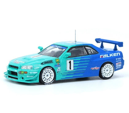 TW Nissan Skyline GT-R (R34) Super Taikyu 2001 Winner Falken Livery 1:64 Scale Diecast Vehicle