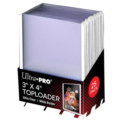 Top Loader Ultra Pro Regular 35pt 3 x 4 White Border 25 Pack