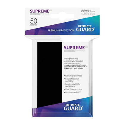 Deck Protector Ultimate Guard Supreme UX Standard Size Black 50ct