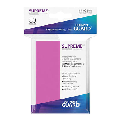 Deck Protector Ultimate Guard Supreme UX Standard Size Pink 50ct
