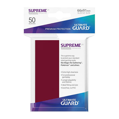 Deck Protector Ultimate Guard Supreme UX Standard Size Burgundy 50ct