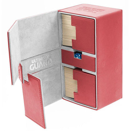 Deck Box Ultimate Guard Twin Flip n Tray Standard Size 200 Plus XenoSkin Red