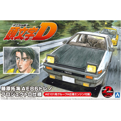 Aoshima Initial D Fujiwara Takumi AE86 Trueno Project-D Ver.(Toyota) 1:24 Scale Plastic Model Kit